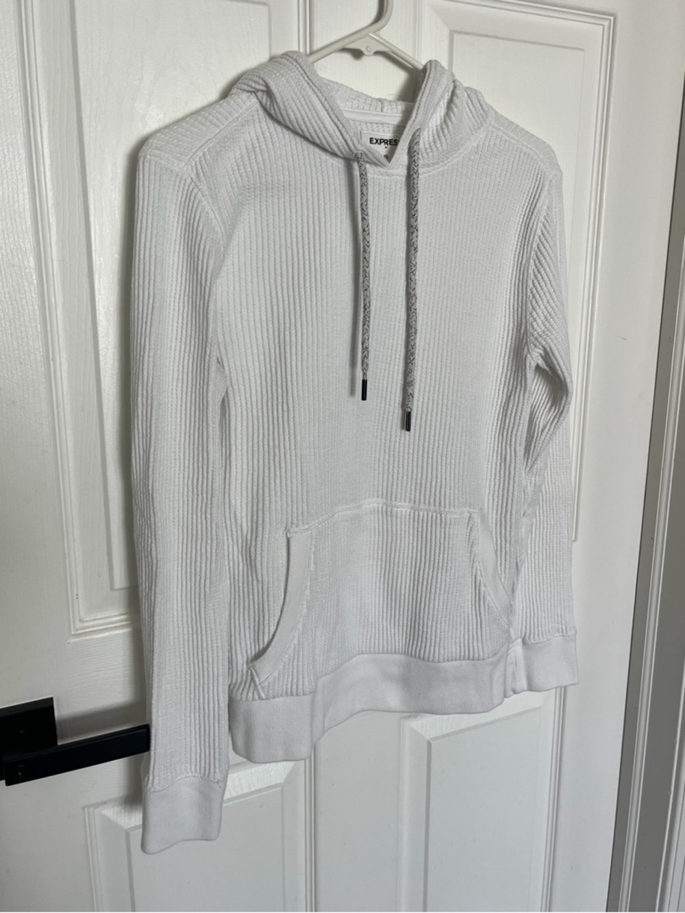 Express White Men’s XS Waffle-Knit Hoodie